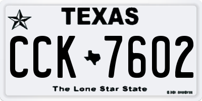 TX license plate CCK7602