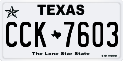 TX license plate CCK7603