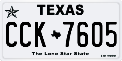 TX license plate CCK7605
