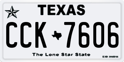 TX license plate CCK7606
