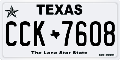 TX license plate CCK7608