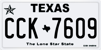 TX license plate CCK7609