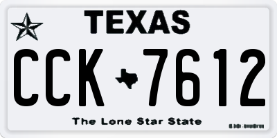 TX license plate CCK7612