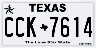 TX license plate CCK7614