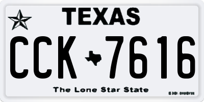 TX license plate CCK7616