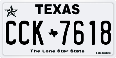 TX license plate CCK7618