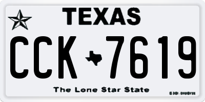 TX license plate CCK7619
