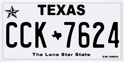 TX license plate CCK7624