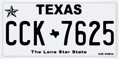 TX license plate CCK7625