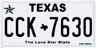 TX license plate CCK7630