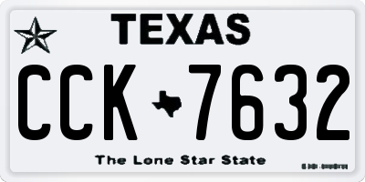 TX license plate CCK7632