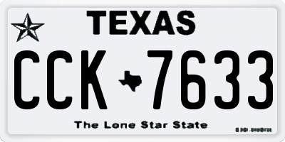 TX license plate CCK7633
