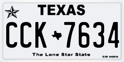 TX license plate CCK7634