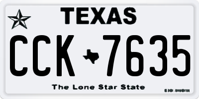 TX license plate CCK7635