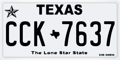 TX license plate CCK7637