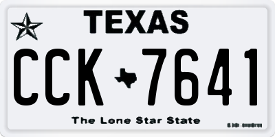 TX license plate CCK7641