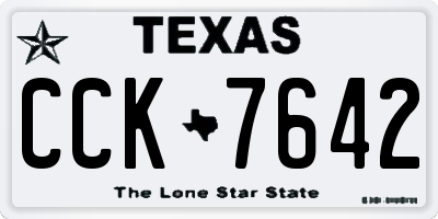 TX license plate CCK7642