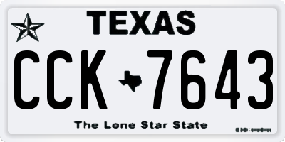 TX license plate CCK7643