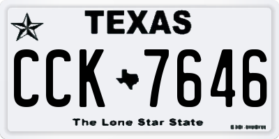 TX license plate CCK7646