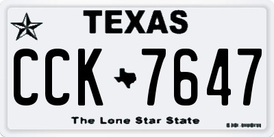 TX license plate CCK7647