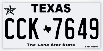 TX license plate CCK7649