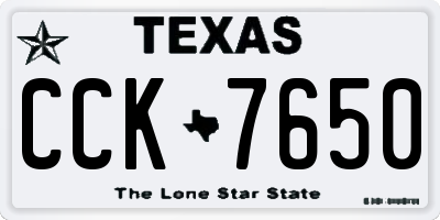 TX license plate CCK7650