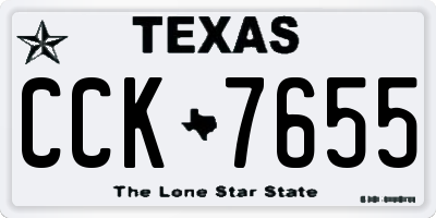 TX license plate CCK7655