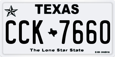TX license plate CCK7660