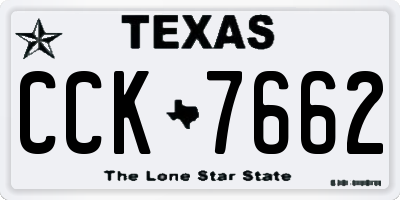 TX license plate CCK7662