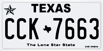 TX license plate CCK7663