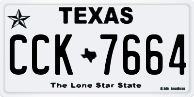 TX license plate CCK7664