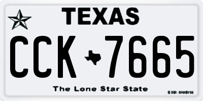TX license plate CCK7665