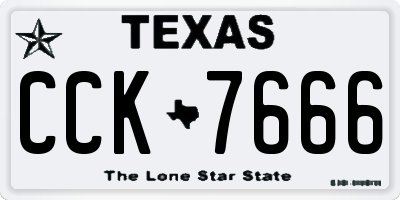TX license plate CCK7666