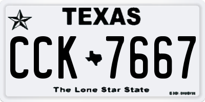 TX license plate CCK7667