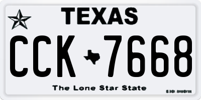 TX license plate CCK7668