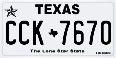 TX license plate CCK7670