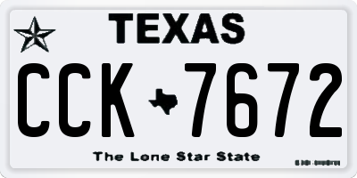 TX license plate CCK7672