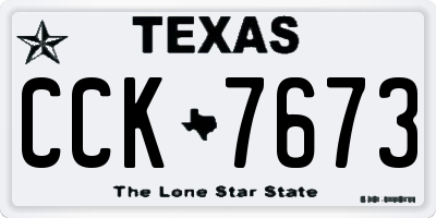 TX license plate CCK7673