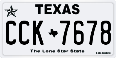 TX license plate CCK7678