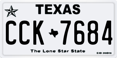 TX license plate CCK7684