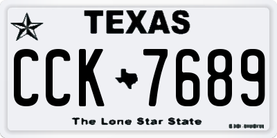 TX license plate CCK7689