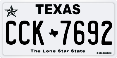 TX license plate CCK7692