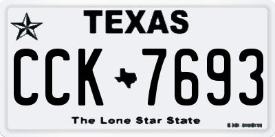 TX license plate CCK7693