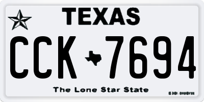 TX license plate CCK7694