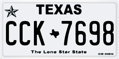 TX license plate CCK7698