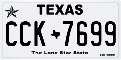 TX license plate CCK7699