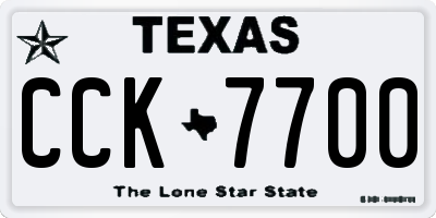 TX license plate CCK7700