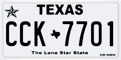 TX license plate CCK7701