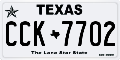 TX license plate CCK7702