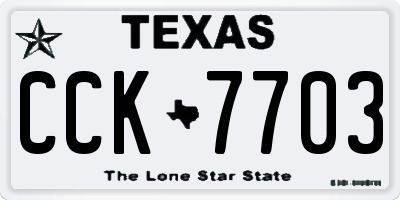 TX license plate CCK7703